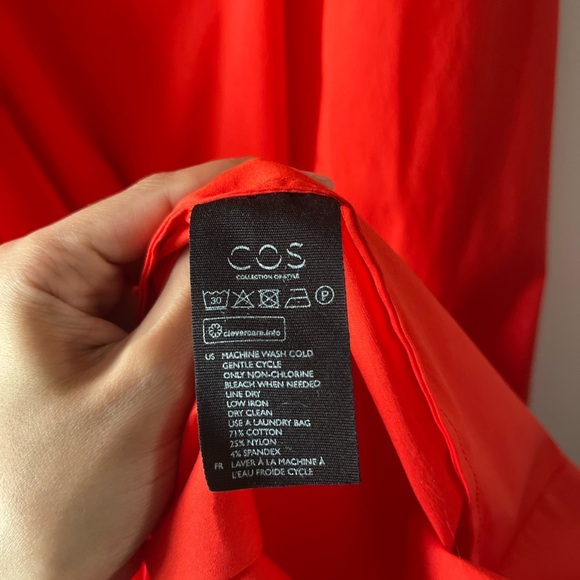 COS Red A-Line Midi Sleeveless Dress size 6 - Picture 10 of 13